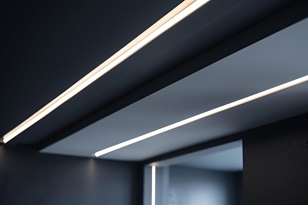 Modern minimalist white linear light dark ceiling 634190 2972 1024x682