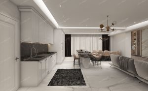 طراحی کابینت آشپزخانه نئوکلاسیک