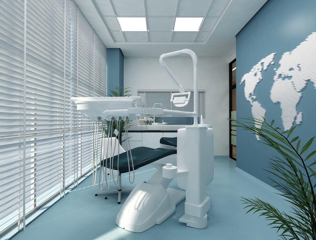 رنگ آبی در دیزاین مطب دندانپزشکی