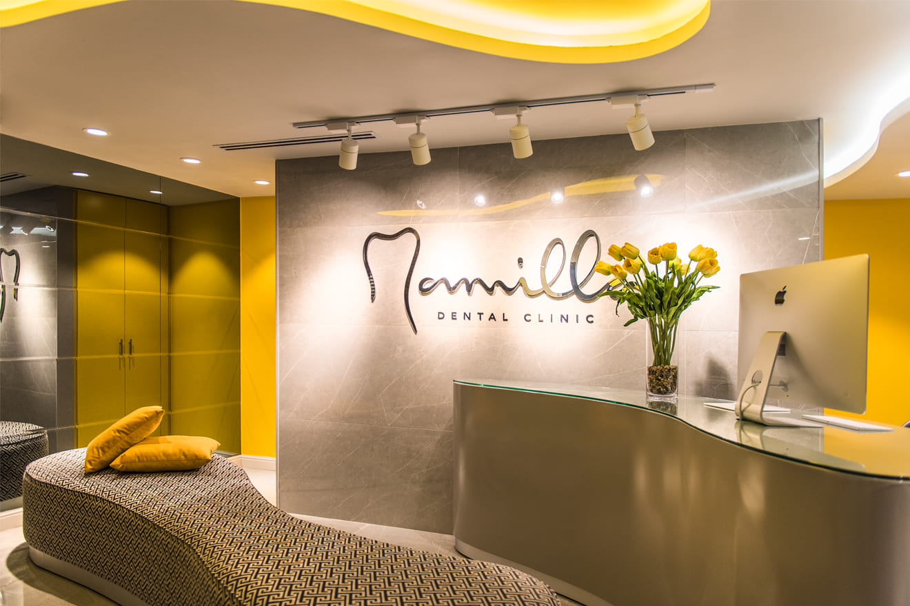 رنگ زرد و یکپارچه در طراحی مطب دندانپزشکی